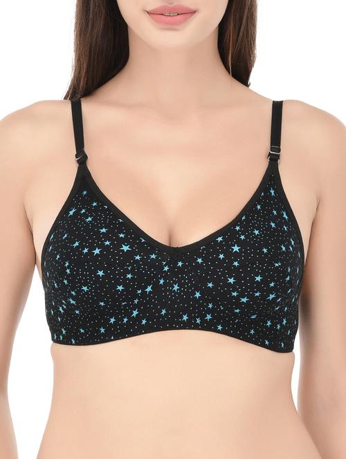 star print solid bra  - 14468274 - Very Small Image - 1