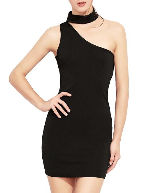 single shoulder bodycon choker dress - 14469177 - Very Small Image - 1
