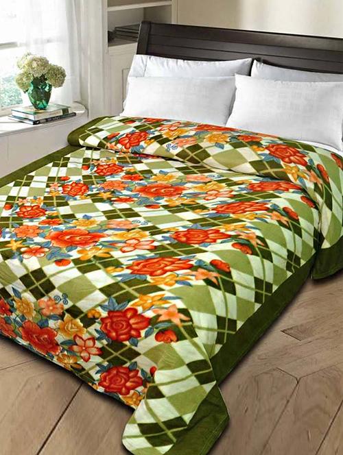 floral print single bed fleece blanket - 14469871 - Very Small Image - 1
