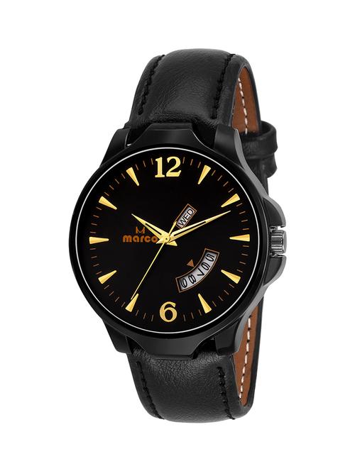 marco black dial black strap men's day n date watch - 14470299 - Very Small Image - 1