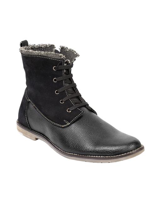 black leatherette high ankle boot - 14471317 - Very Small Image - 1