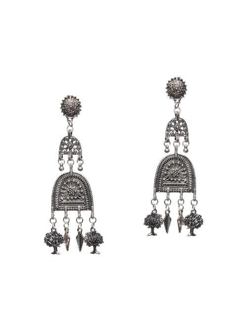 metallic metal drop earring - 14471910 - Very Small Image - 1