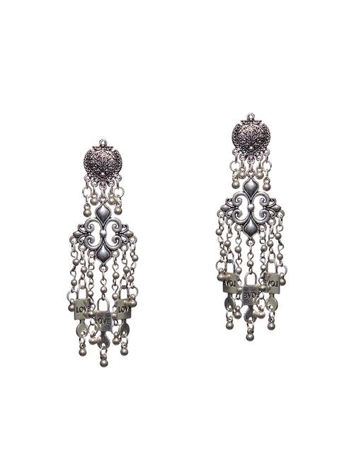 metallic metal drop earring - 14471912 - Very Small Image - 1