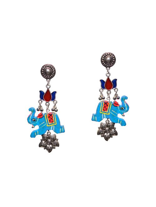 metallic metal drop earring - 14471925 - Very Small Image - 1