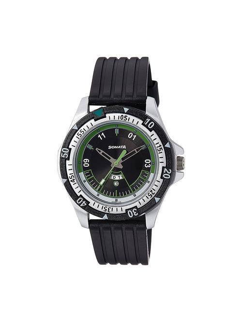 sonata super fibre analog black dial men's watch-nd7930pp10j - 14472625 - Very Small Image - 1