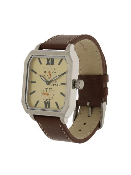 titan octane analog cream dial men's watch - 1643sl02 - 14472668 - Very Small Image - 1