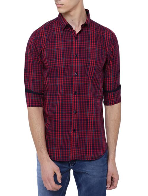 red cotton casual shirt - 14472758 - Very Small Image - 1