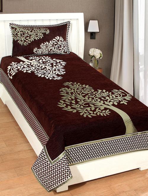 single chenille bed cover with 1 pillow cover - 14473515 - Very Small Image - 1