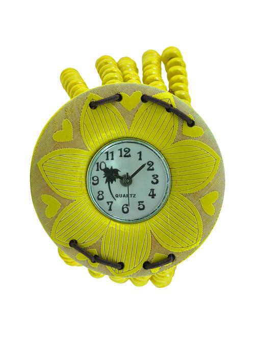 angel glitter wooden beaded analog watch - 14474646 - Very Small Image - 1