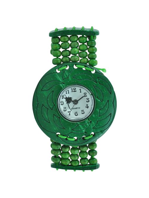 angel glitter wooden beaded analog watch - 14474913 - Very Small Image - 1