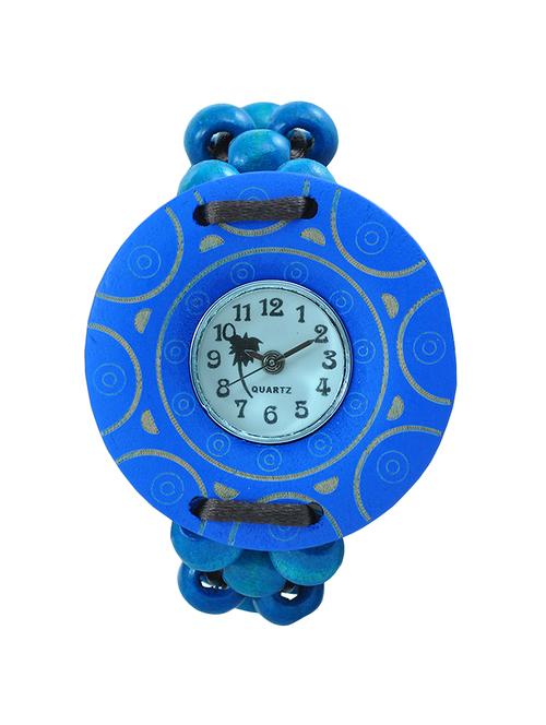 angel glitter wooden beaded analog watch - 14474935 - Very Small Image - 1