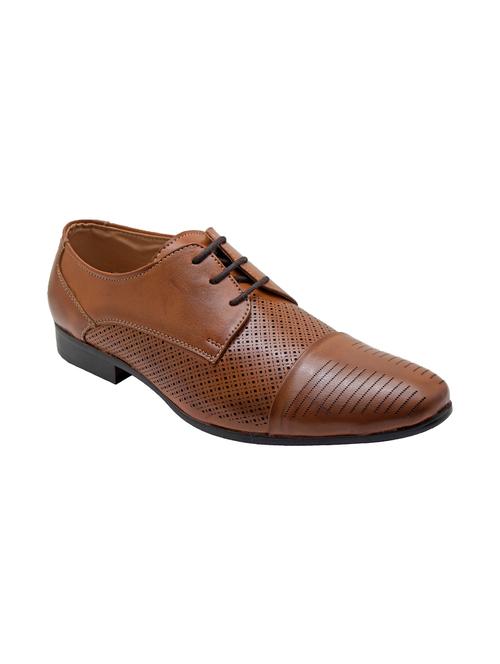 brown leatherette formal derby - 14476398 - Very Small Image - 1