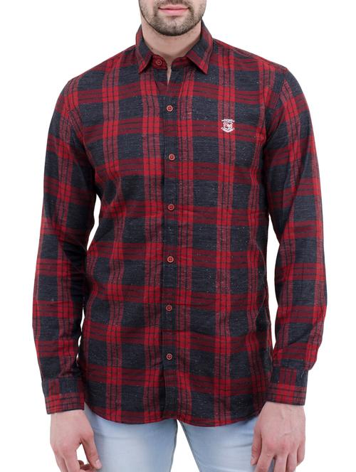 red cotton casual shirt - 14476450 - Very Small Image - 1