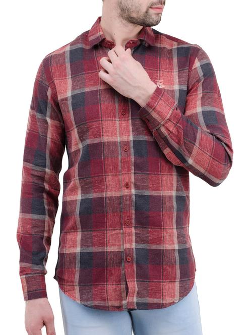 red cotton casual shirt - 14476461 - Very Small Image - 1
