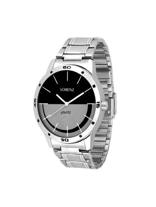 lorenz mk-1052a stainless steel black-grey dial casual-formal look men's analog watch - 14477691 - Very Small Image - 1