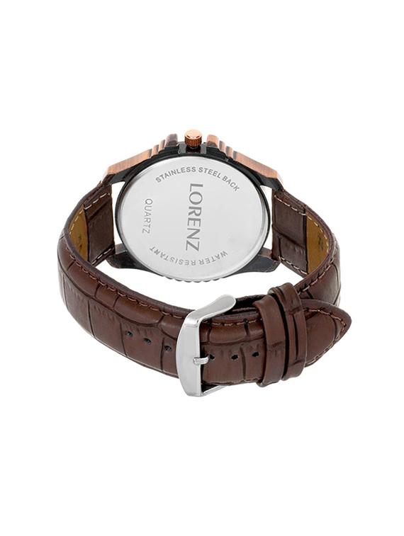 lorenz mk-1054a copper dumy chrono style casual fit men's analog watch with 1 year lorenz india warranty - 14477693 - Zoom Image - 2
