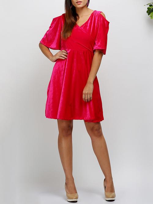 cold shoulder fit & flare dress - 14478526 - Very Small Image - 1