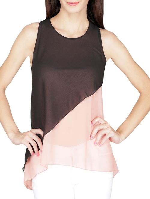 women's layered round neck top - 14479541 - Very Small Image - 1