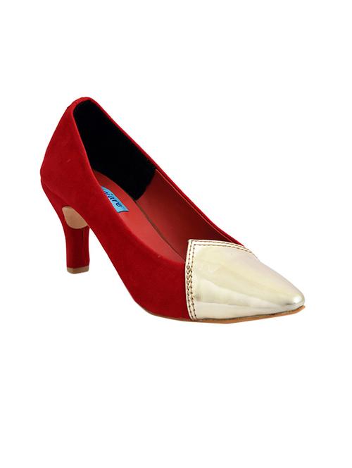 Red Faux Leather Slip On Pumps - 14480976 - Very Small Image - 1