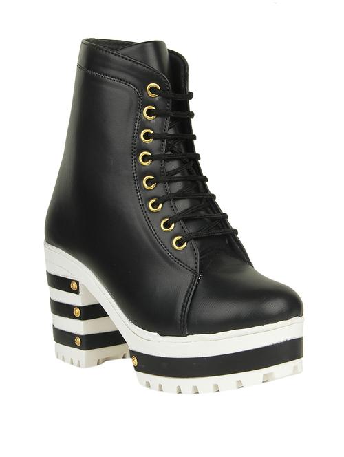 black leatherette ankle  boot - 14482073 - Very Small Image - 1