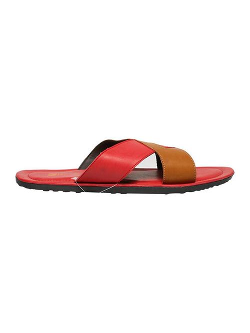 red leatherette slip on slippers - 14482119 - Very Small Image - 1