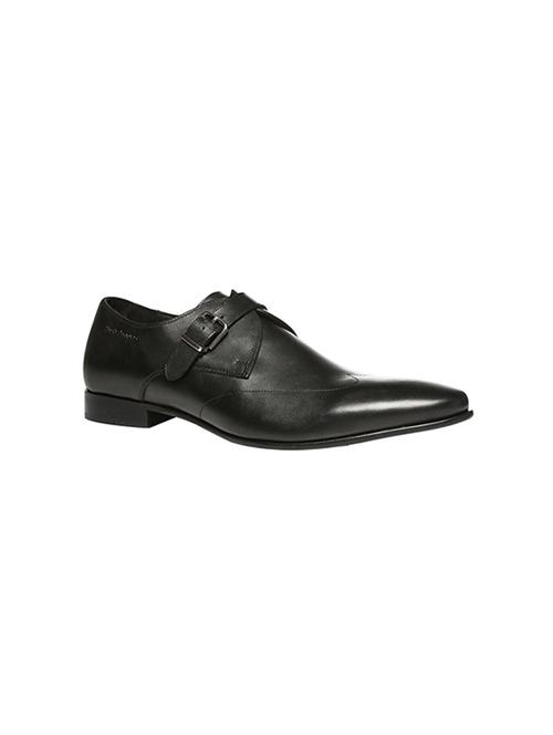 black leather slip on monk straps - 14482130 - Very Small Image - 1