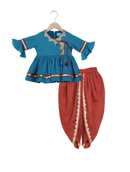 blue cotton suit set - 14482349 - Very Small Image - 1