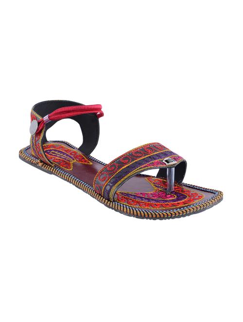 maroon ethnic sandal - 14482685 - Very Small Image - 1