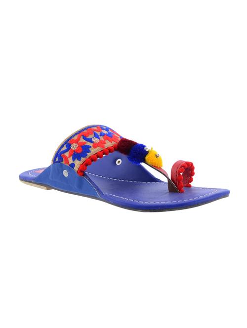 blue one toe kolhapuri - 14482711 - Very Small Image - 1