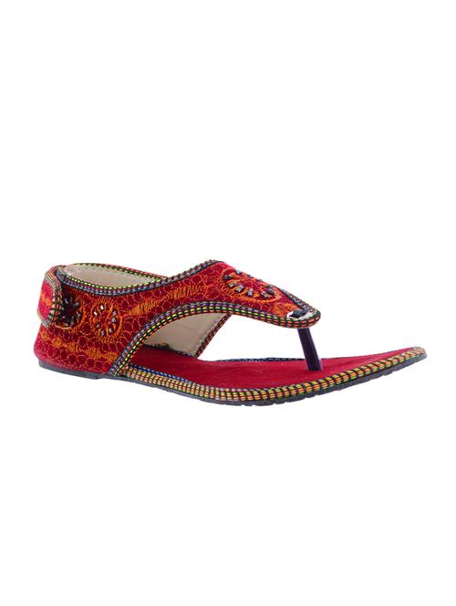 Maroon Ethnic Sandal - 14482714 - Very Small Image - 1