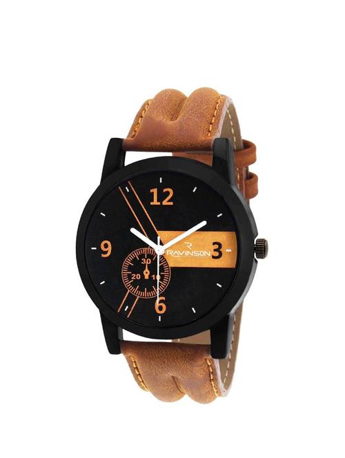 ravinson r1521nl01 new black dial brown strap latest analog casual watch  - for men - 14483252 - Very Small Image - 1
