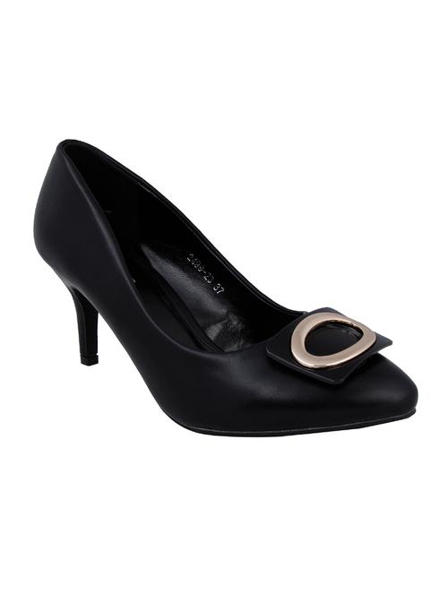 black faux leather slip on pumps - 14484407 - Very Small Image - 1