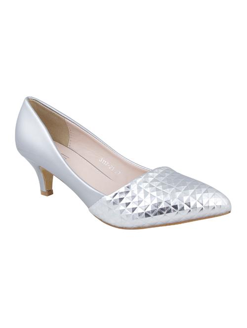 silver faux leather slip on pumps - 14484413 - Very Small Image - 1