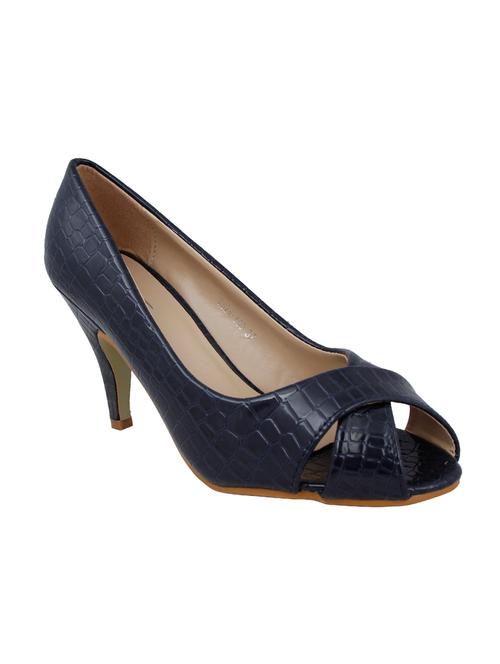 blue faux leather slip on sandals - 14484420 - Very Small Image - 1