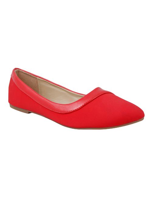 red faux leather ballerina - 14484473 - Very Small Image - 1