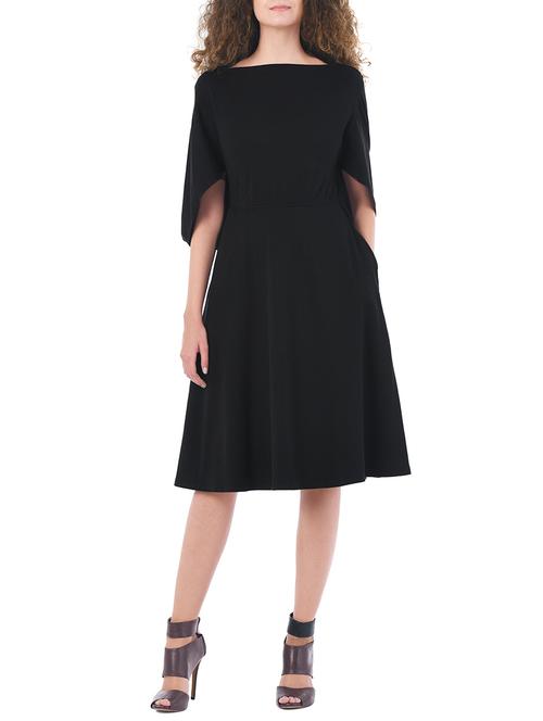 i wear my style black cotton jersey cocktail dress - 14485379 - Very Small Image - 1