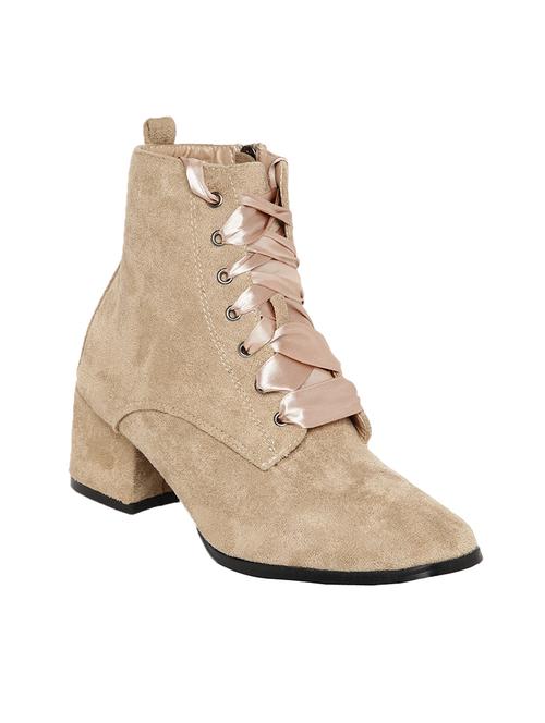 beige suede ankle boot - 14485706 - Very Small Image - 1