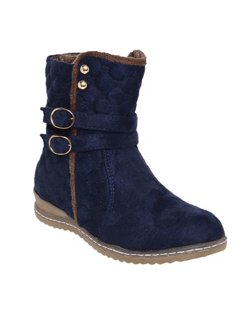 Navy Suede Calf Boot - 14485788 - Very Small Image - 1