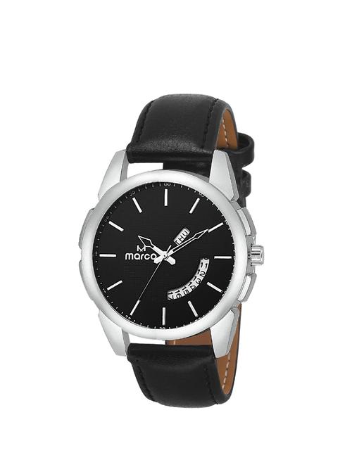 marco black dial black strap day n date men's watch - 14486929 - Very Small Image - 1