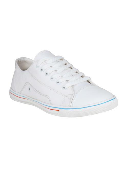 white canvas lace up sneaker - 14487594 - Very Small Image - 1