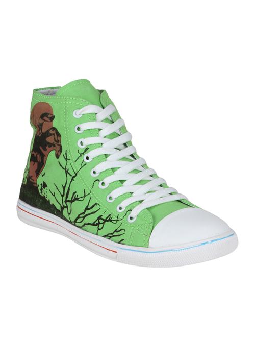 green canvas lace up sneaker - 14487603 - Very Small Image - 1