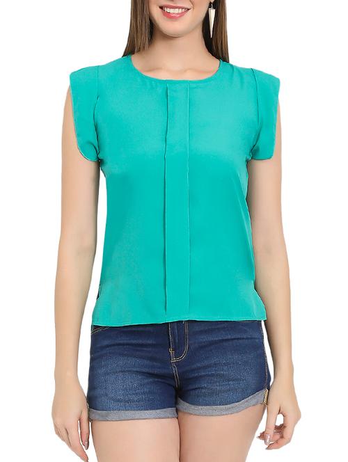 pleat detail cap sleeved top - 14488389 - Very Small Image - 1