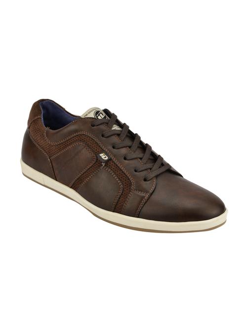 brown leather lace up sneakers - 14489108 - Very Small Image - 1