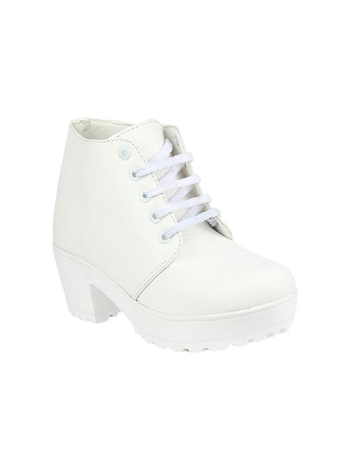 white leatherette ankle  boots - 14490259 - Very Small Image - 1