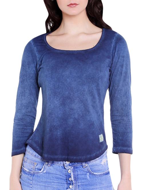 blue cotton casual tee - 14490816 - Very Small Image - 1