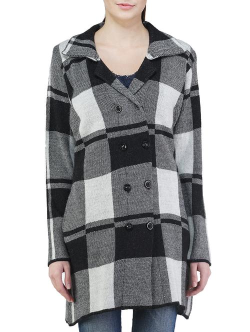 double breasted buffalo checks overcoat  - 14491486 - Very Small Image - 1
