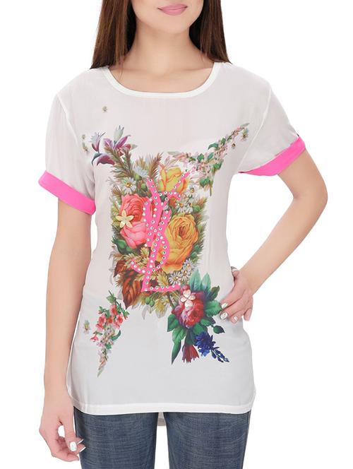 women's straight round neck top - 14493017 - Very Small Image - 1