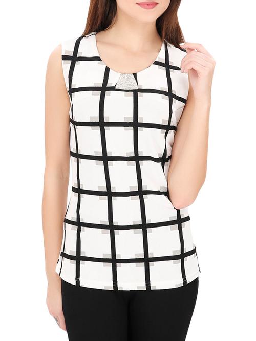 women's straight round neck top - 14493036 - Very Small Image - 1