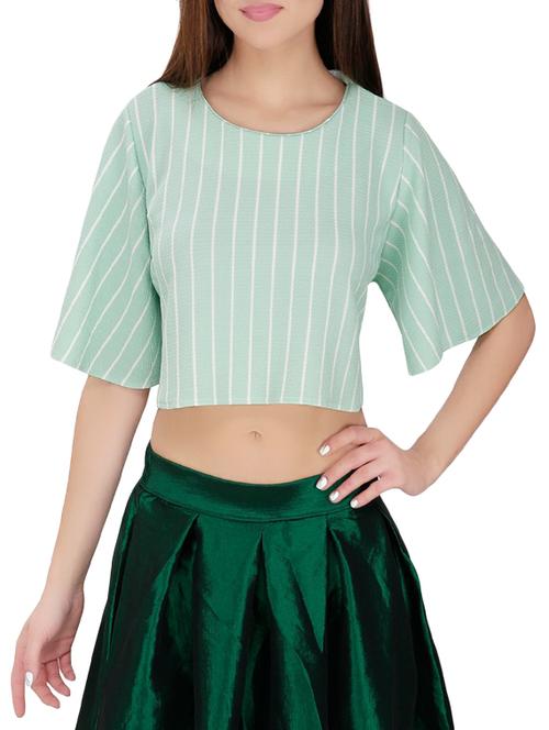 women's crop round neck top - 14493048 - Very Small Image - 1