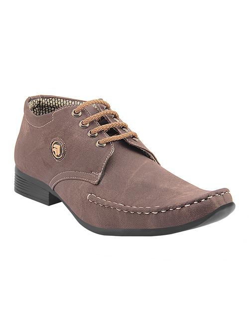 brown leatherette lace-up derby - 14493675 - Very Small Image - 1